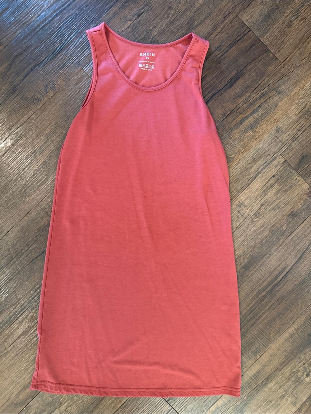SHEIN Burnt Red Sleeveless Tank Dress